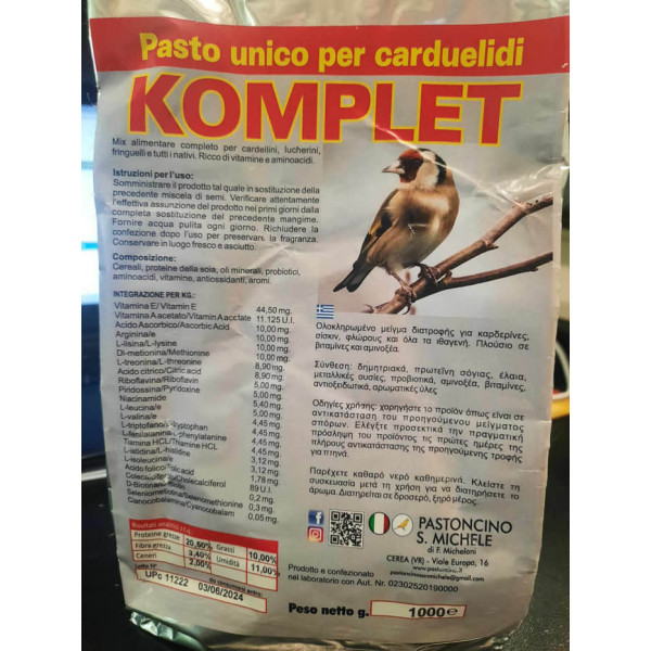 Pastoncino - S. Michele Komplet CARDUELIS - Ολοκληρωμένο μείγμα καρδερίνας και ιθαγενών