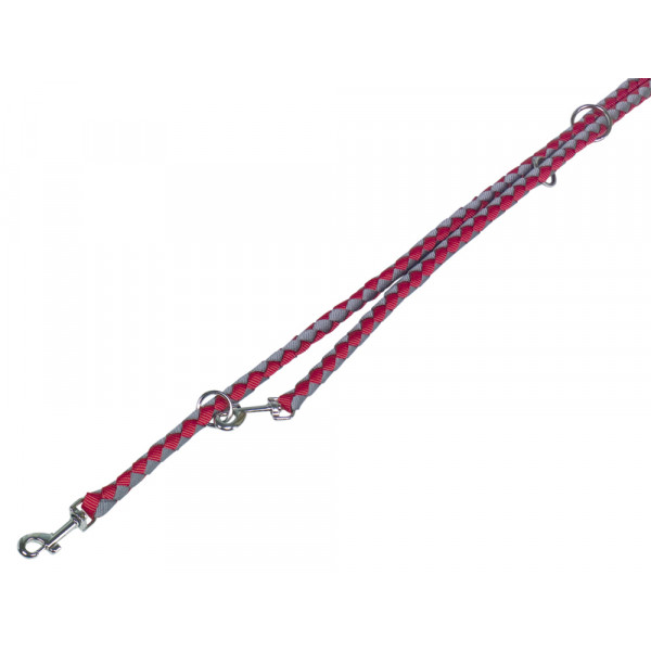 NOBBY- Πλεκτό Λουρί Οδηγός - CORDA red/grey L: 200cm; W: 12 mm