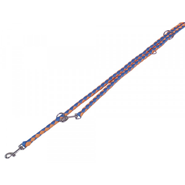 NOBBY- Πλεκτό Λουρί Οδηγός - CORDA light blue/orange L: 200cm; W: 12 mm