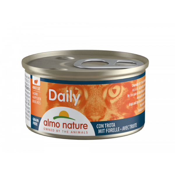 Αlmo Nature CHUNKS DAILY CAT κονσέρβα 85gr με Πέστροφα