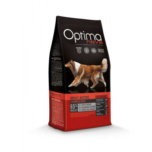 Optima nova Adult Active (κοτόπουλο & ρύζι) 12kg