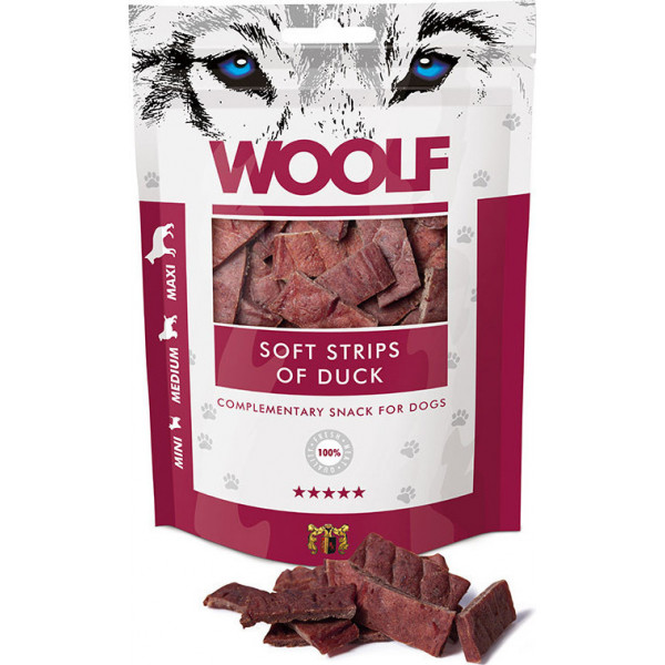 Woolf Soft strips of duck 100gr