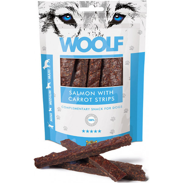 Woolf Salmon Carrot Strips 100gr